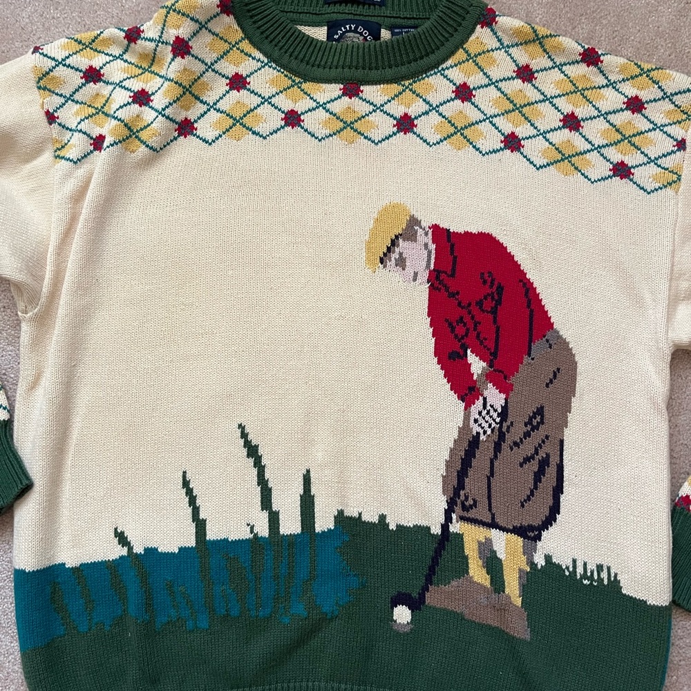 Vintage Salty Dog Gant Men’s Golf Sweater - Picture 2 of 5